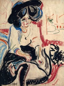 Junge Frau mit Zigarette von Ernst Ludwig Kirchner