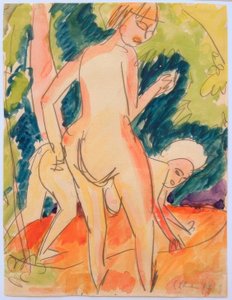 Zwei badende Mädchen von Ernst Ludwig Kirchner