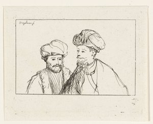Porträt von zwei Männern mit Turban von Ernst Willem Jan Bagelaar