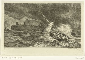 Segelboot auf stürmischer See von Ernst Willem Jan Bagelaar