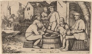 Bauern beim Mittagessen im Freien