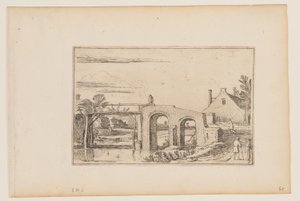 Pfad rechts von einer Holz- und Steinbrücke von Esaias van den Velde I