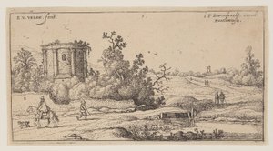 Ruinen eines römischen Tempels, aus Landschaften von Esaias van den Velde I