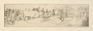 Bauernszene mit Stieren von Esther Blaikie MacKinnon