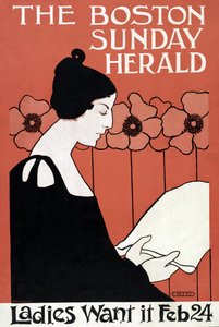 The Boston Sunday Herald - Ladies Want It, 24. Februar, veröffentlicht um 1900