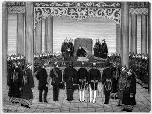 Empfang eines ausländischen diplomatischen Korps durch den Kaiser von China, 29. Juni