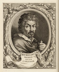 Porträt von Michelangelo Merisi da Caravaggio, italienischer Maler von Etienne Baudet