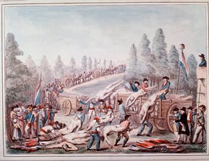 Transport von Leichen während der Revolution (Aquarell, ca. 1790) von Etienne Bericourt