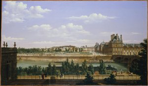 Der Garten und der Palast der Tuilerien, vom Quai d