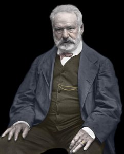 Porträt von Victor Hugo (1802-1885), französischer Schriftsteller und Dichter, Kolorierung auf einem Foto von Etienne Carjat (1828-1906) - Victor Hugo (1802-1885). Englischer Schriftsteller und Dichter. ca. 1870. Koloriertes Foto von Etienne Carjat