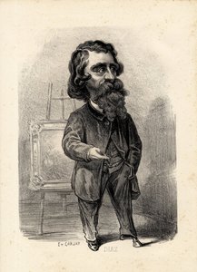 Flugblatt - Illustration von Etienne Carjat (1826-1906): Kunst - Maler, Diaz Narcisse Diaz de la Pena (1807-1876)