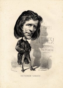 Flugblatt - Illustration von Etienne Carjat (1826-1906): Literatur - Victorien Sardou (1831-1908) von Etienne Carjat