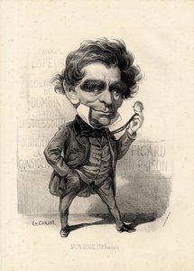 Flugblatt - Illustration von Etienne Carjat (1826-1906): Theater - Monrose Antoine-Martial Louis Barizain, Louis Monrose (1811-1883)