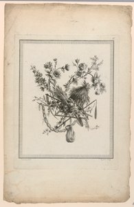 Trophäe mit Erntewerkzeugen, Platte 6 aus "Suite de différentes Attributs, Trophées, et Groupes de Fleurs," Suite II