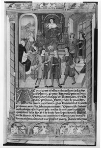 Heinrich VI. (1421-71) und Pierre Cauchon (1371-1442) Bischof von Beauvais und Lisieux, aus dem Manuskript von Diane de Poitiers (sw Foto) von Etienne Collant