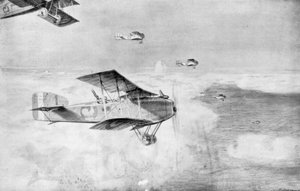 Ein französisches Geschwader von Tagesbombern über einem Wolkenmeer, 1918, 1926