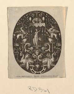 Athena, aus Grotesques à fond noir, Divinités et Allégories von Etienne Delaune