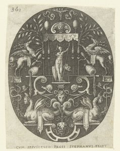 Bellona unter einem Baldachin von Etienne Delaune