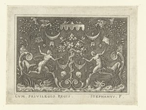 Der Sündenfall (Dekorationen mit Szenen aus dem Alten Testament in einer grotesken Umrahmung) von Etienne Delaune