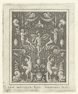 Mars Vlakdecoraties mit Götterfiguren in einem Rahmen von Grotesken (spätere Version) (Serientitel) von Etienne Delaune