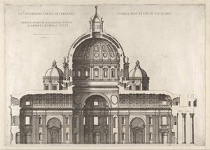 Speculum Romanae Magnificentiae: Längsschnitt zeigt das Innere von Sai...