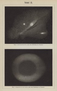 Ansichten des Andromedanebels und des Ringnebels im Sternbild Lyra (Gravur) von Étienne Léopold Trouvelot