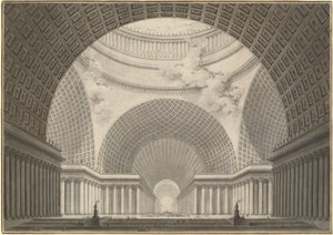 Perspektivische Ansicht des Inneren einer Metropolitankirche