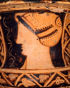 Detail eines kelchförmigen Kraters aus Spina (Emilia Romagna). Etruskische Zivilisation, 4. Jahrhundert v. Chr. von Etruscan
