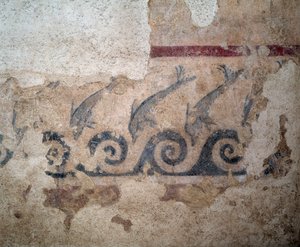 Detail eines Freskos aus dem Bruschi-Grab, 2. Jahrhundert v. Chr. von Etruscan