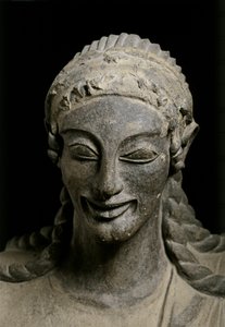 ETRUSKISCHE KUNST: Apollo (Detail). ca. 510-490 v. Chr. Aus Veius, Heiligtum