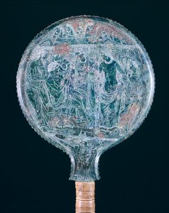 Gravierter Bronzespiegel aus Todi (Umbrien). Etruskische Zivilisation, 4. Jahrhundert v. Chr. von Etruscan