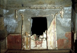 Etruskische Zivilisation: Eingang des François-Grabes in der Nekropole von Ponte Rotto, 4. Jahrhundert v. Chr. Vulci, Italien
