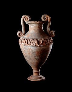 Etruskische Zivilisation: Terrakotta-Amphore aus einem Grab von Poggio Sala, Italien 4. Jahrhundert v. Chr. von Etruscan