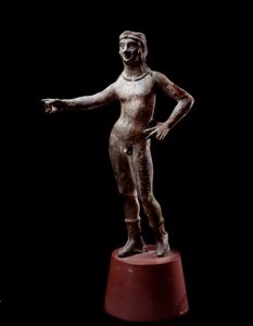 Etruskische Zivilisation: Die Gottheit von Culsans, Bronzeskulptur, 3. Jahrhundert v. Chr. aus Cortona, Italien von Etruscan