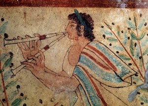 Flötenspieler (Detail) von Etruscan