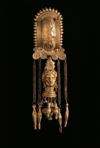 Goldohrring mit Anhänger aus Todi, Provinz Perugia, Italien