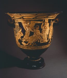 Krater von dem Nepi-Maler. Rotfigurige Keramik aus Corchiano (Latium). Etruskische Zivilisation, 4. Jahrhundert v. Chr.