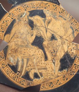Poseidon und Amphitrite. Rotfigurige Keramik aus Civita Castellana (Latium). Etruskische Zivilisation, 4. Jahrhundert v. Chr. von Etruscan