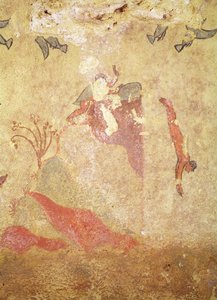 Felsen und Taucher, aus dem Grab der Jagd und Fischerei, ca. 520-510 v. Chr. von Etruscan