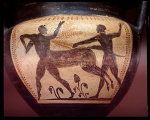 Terrakotta-Krater mit Darstellung der Kentauromachie, Ende des 6. Jahrhunderts v. Chr.