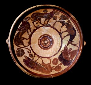 Terrakotta-Platte mit Darstellung von Tieren, 600-590 v. Chr. von Etruscan