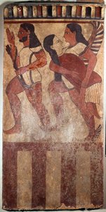 Etruskische Kunst: Bemalte Terrakottaplatte genannt Plaque Campana: ein Bogenschütze, ein geflügeltes Genie mit einer weiblichen Figur