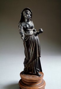 Etruskische Zivilisation: „Opferfigur“ Bronzeskulptur, aus Montalcino, Italien 300 v. Chr. Dim 26 cm. Florenz, Archäologisches Museum