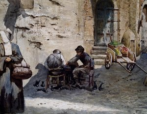 Alte mittelalterliche Häuser an der Lungaretta, Detail, Italien
