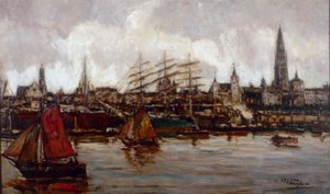 Die Uferpromenade von Antwerpen von Eugeen van Mieghem