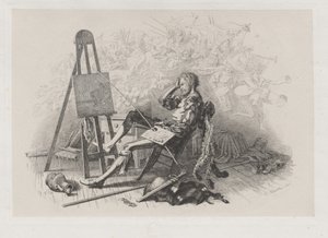 Morgen nach dem Maskenball: Emil Theodor Richter an seiner Staffelei von Eugen Napoleon Neureuther