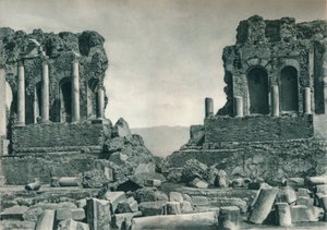 Bühne des griechischen Theaters, Taormina, Sizilien, Italien, 1927 von Eugen Poppel