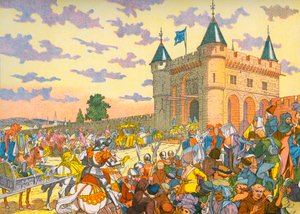 Isabeau von Bayern betritt Paris auf einer Sänfte