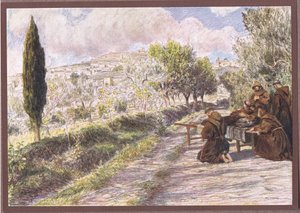 St. Franziskus segnet die Stadt Assisi von Eugene Burnand