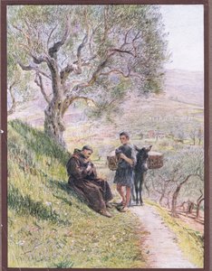 St. Franziskus zähmt die wilden Turteltauben von Eugene Burnand